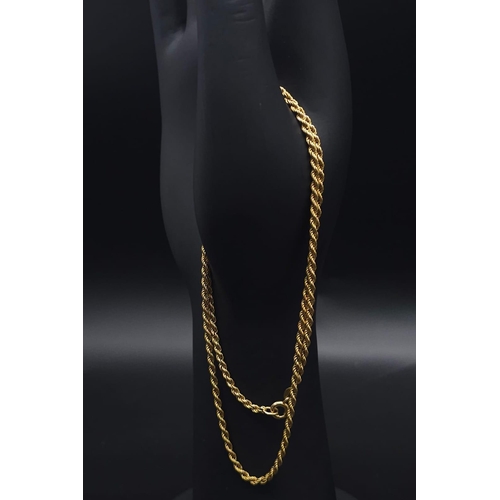 3 - An 18K Yellow Gold Rope Necklace. 47cm length. 10.12g weight.