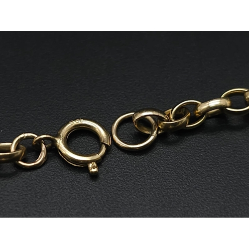 5 - A Vintage 9K Yellow Gold Oval Link Necklace. 60cm length. 13.8g weight.