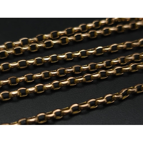 8 - A Vintage 9K Gold Belcher Link Necklace. 47cm length. 4.96g weight.