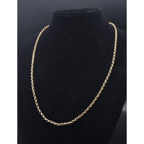 8 - A Vintage 9K Gold Belcher Link Necklace. 47cm length. 4.96g weight.