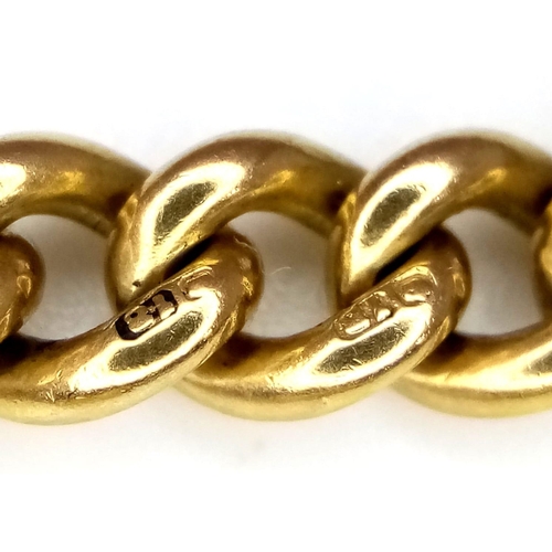 25 - A Vintage Possibly Antique 18K Yellow Gold Bracelet with Heart Clasp. Multiple hallmarks on links. 1... 