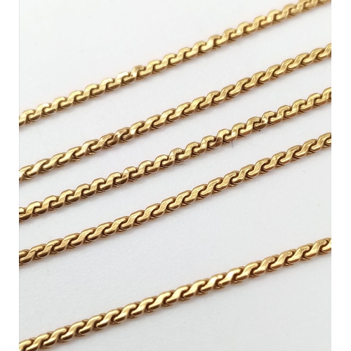 32 - An 18K Yellow Gold Disappearing Necklace. 40cm. 2.62g weight.