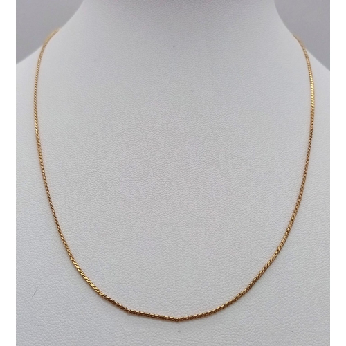 32 - An 18K Yellow Gold Disappearing Necklace. 40cm. 2.62g weight.