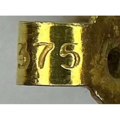 582 - A Pair of 9K Yellow Gold Decorative Butterfly Stud Earrings. 
2.1g total weight.