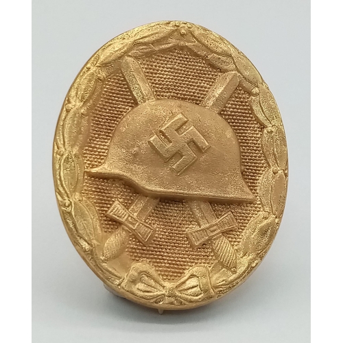 571 - WW2 German Gold Wound Badge (1st class, which could be awarded posthumously) for five or more times ... 