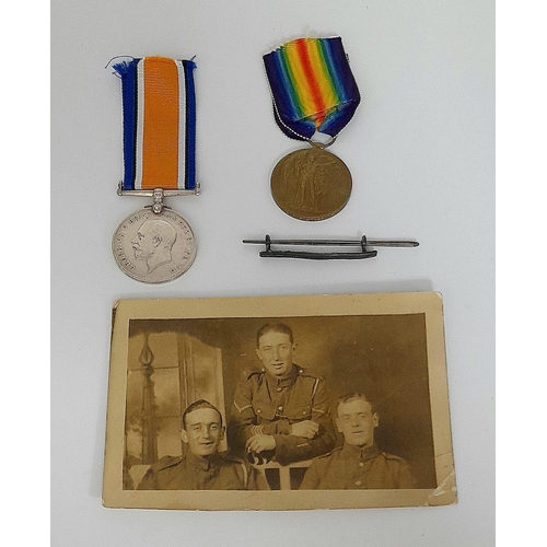593 - WW1 British Medal Duo, Wound Stripe and Photograph awarded to: 63252 Bombardier H. Cooke Royal
Artil... 