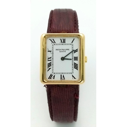 Sold at Auction: PATEK PHILIPPE, PATEK PHILIPPE A burgundy leather