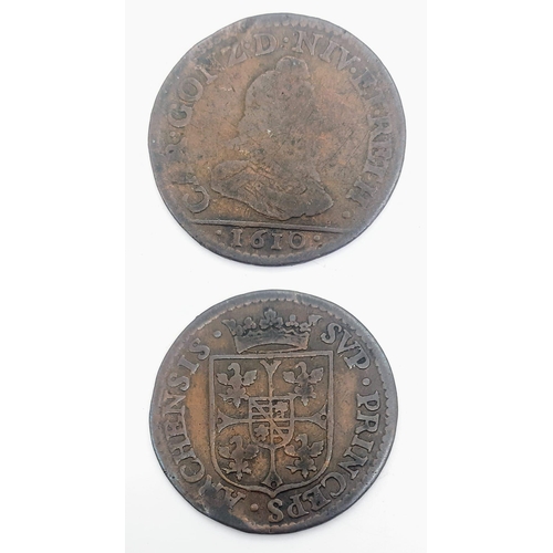 1758 - A 1610 French Principality of Arches Charleville Coin.