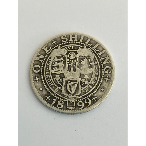 545 - Queen Victoria SILVER SHILLING 1899 In fine/very fine condition.