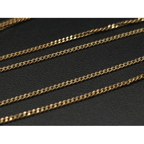 948 - A fine, 9 K yellow gold chain necklace, length: 46 cm, weight:  0.7 g.