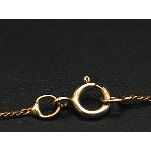 948 - A fine, 9 K yellow gold chain necklace, length: 46 cm, weight:  0.7 g.