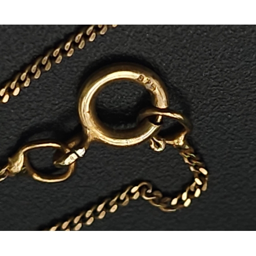 948 - A fine, 9 K yellow gold chain necklace, length: 46 cm, weight:  0.7 g.