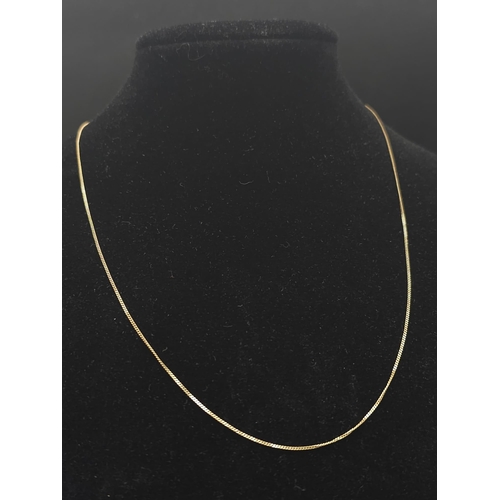 948 - A fine, 9 K yellow gold chain necklace, length: 46 cm, weight:  0.7 g.