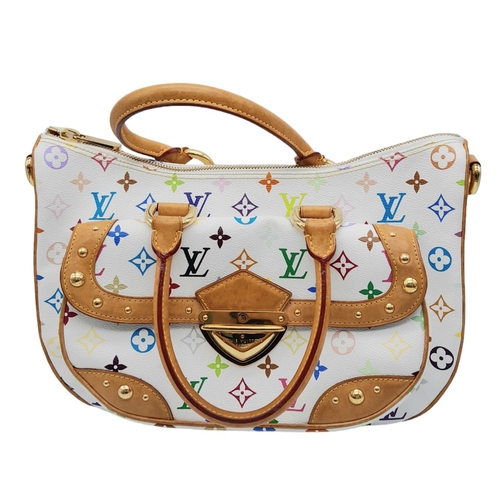 Louis Vuitton Sologne White Multicolour Monogram Handbag. Quality