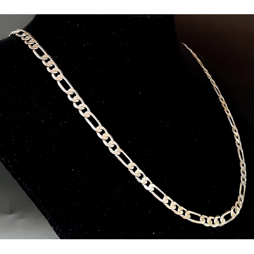 45 - A Vintage 14K Yellow Gold Figaro Link Flat Chain. 48cm length. 13.62g weight.