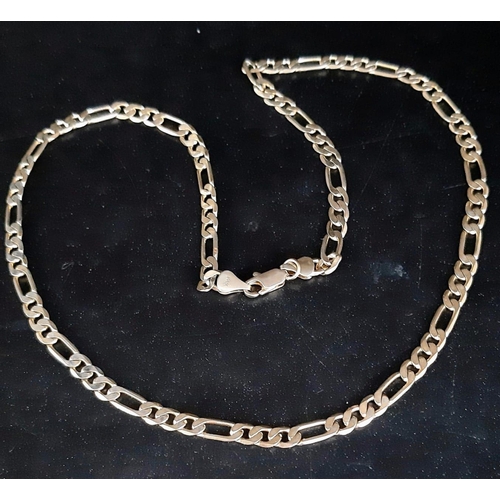 45 - A Vintage 14K Yellow Gold Figaro Link Flat Chain. 48cm length. 13.62g weight.