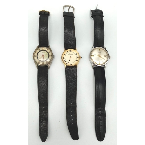 932 - Three Vintage Mechanical Gents Watches - Smiths, Fero and Technos. All work but no guarantees.