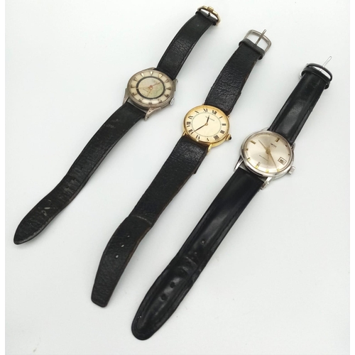 932 - Three Vintage Mechanical Gents Watches - Smiths, Fero and Technos. All work but no guarantees.