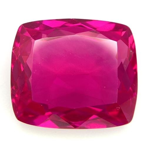 139 - A fabulous, large (51.3 carats), RUBY. Cushion cut, exhibiting strong fluorescence under UV light, e... 