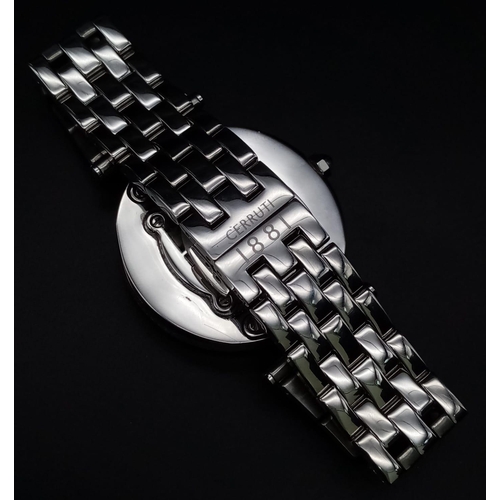 181 - A fabulous, Italian designed, CERRUTI 1881 watch with floating “Happy diamonds” (synthetic). Case wi... 