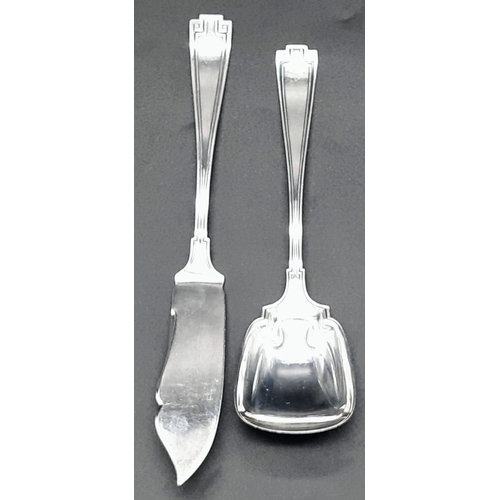 757 - Parcel of, Early 1900s, Etruscan Sterling Silverware by Gorham, Birmingham.
Includes a Sugar Spoon, ... 