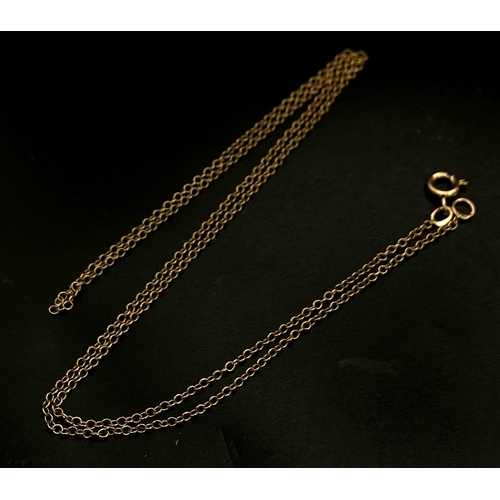 453 - A 14K Rose Gold  Disappearing Necklace. 52cm length. 2.32g weight.