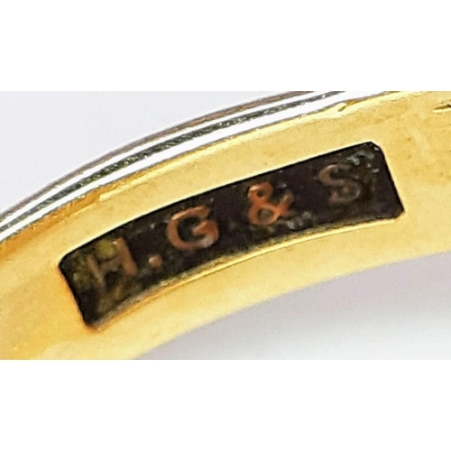 62 - A Vintage Monogram 9K Yellow Gold Signet Ring. Size S. 4.8g weight.