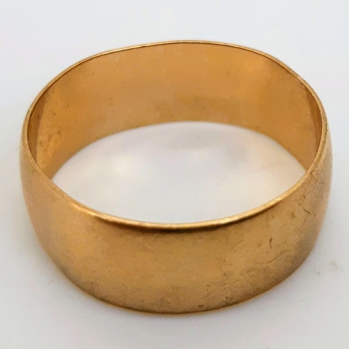 71 - A Vintage 9K Yellow Gold Band Ring. Size R. 3.51g weight.