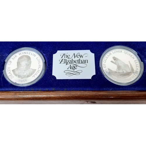 86 - A Limited Edition New Elizabethan Age Set of 26 Solid Sterling Silver Coins. Made by the Birmingham ... 