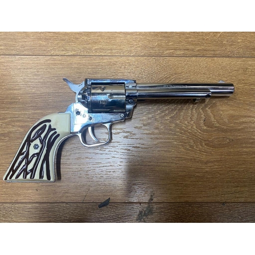 890 - A Deactivated Nickel Plated Small Frame Brocock 1873 Peacemaker Revolver. 5.5 inch barrel. Comes wit... 