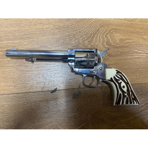 890 - A Deactivated Nickel Plated Small Frame Brocock 1873 Peacemaker Revolver. 5.5 inch barrel. Comes wit... 