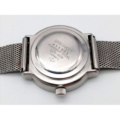 616 - A Rare Vintage Seiko Model 411134 Gents Cocktail Watch. Stainless steel mesh bracelet. Case - 32mm. ... 