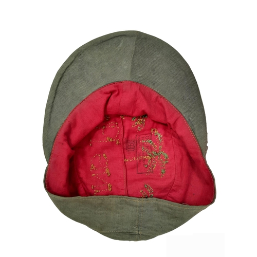 166 - WW2 German Africa Corps M41 Cap. Embroidered by a Prisoner of War.