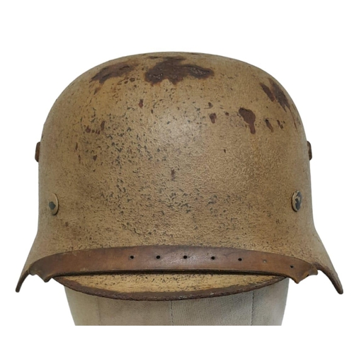 180 - WW2 German M35 Africa Corps Helmet with liner.