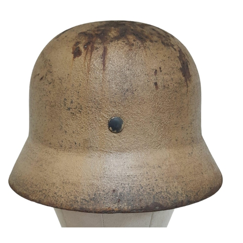 180 - WW2 German M35 Africa Corps Helmet with liner.