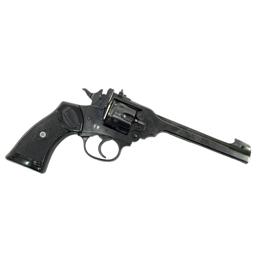 198 - A WEBLEY MK4 REVOLVER .22LR CALIBRE WITH DRY FIRING ACTION AND REVOLVING BARREL.
COMES WITH CURRENT ... 