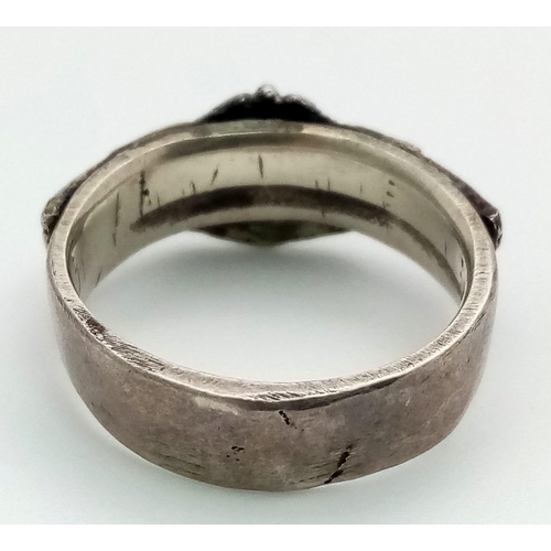 257 - WW2 US Silver Nurses Ring. UK Size “M” us Size 6.5.