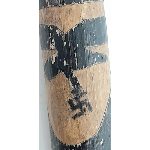 334 - WW2 German “Wolchow” Stick. Hand carved folk art from wood of the trees on the Wolchow River, Russia... 