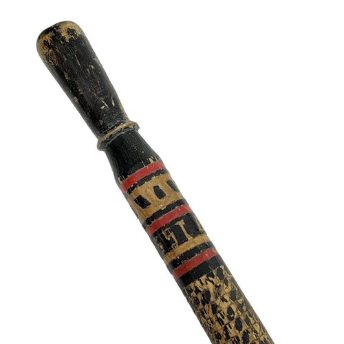 334 - WW2 German “Wolchow” Stick. Hand carved folk art from wood of the trees on the Wolchow River, Russia... 