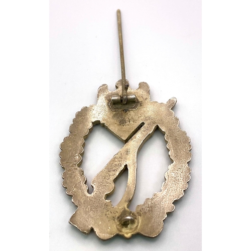 341 - Early WW2 German Infantry Assault Badge. Solid Back. Maker Marked: L/56 (Karl Hensler Pforzheim).