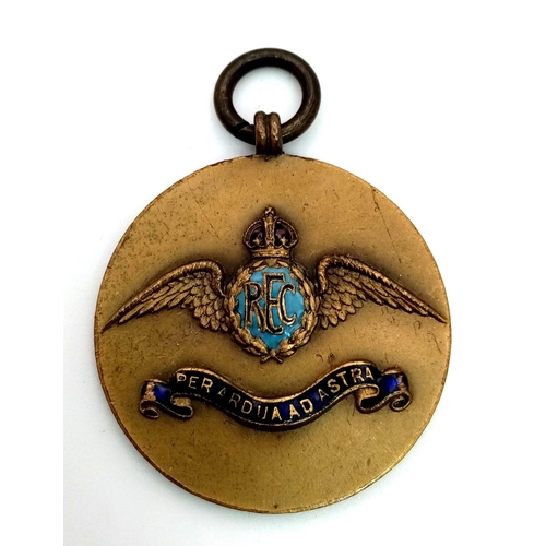 531 - WW1 British Royal Flying Corps Squadron Achievement Medal. In original Case.