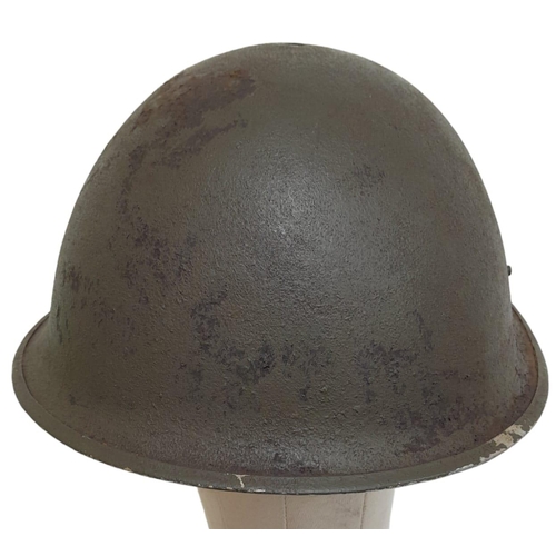 643 - WW2 44 Pattern British D-Day Helmet with 3rd Infantry Insignia. No Liner.