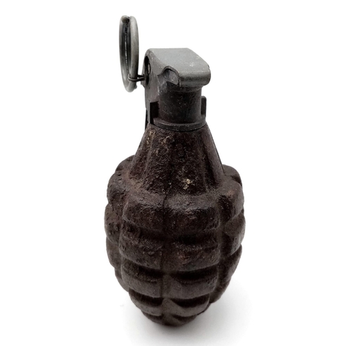 700 - INERT WW2 US Pineapple Hand Grenade. Original body with a museum quality replica INERT sprung dummy ... 