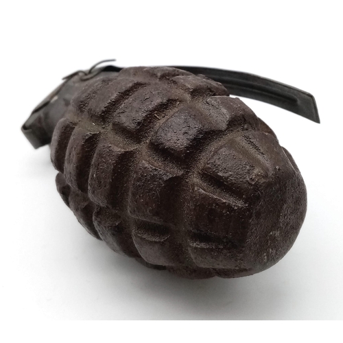 700 - INERT WW2 US Pineapple Hand Grenade. Original body with a museum quality replica INERT sprung dummy ... 