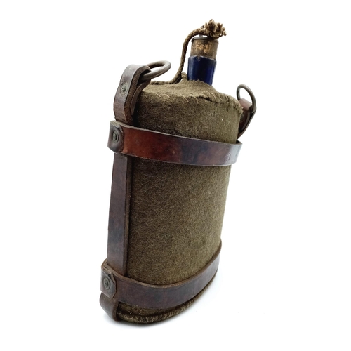 802 - WW1 British Water Bottle in 1903 Pattern Cavalry Leather Pannier.