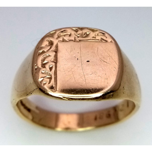 814 - 9kt Yellow Gold, Cushion Shape, Signet Ring.
Size: T
Weight: 6.1g
673921