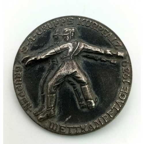 858 - 3rd Reich SA 1939 Gruppe Kurpfalz Wettkamftage Tinnie Badge.