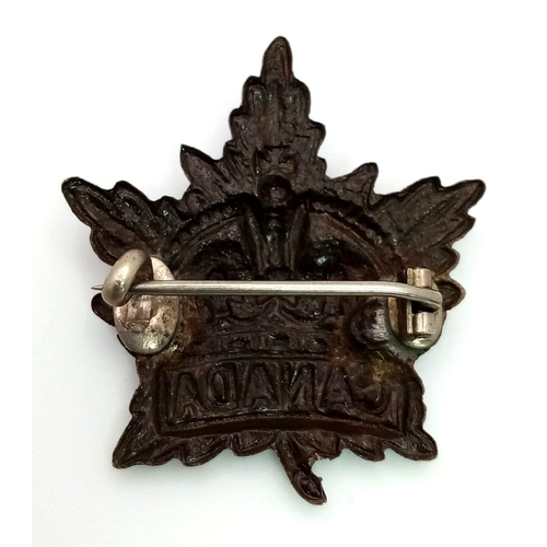 923 - WW1 Canadian Officers Badge that has been made into a Sweethearts Brooch by a jeweller with a silver... 