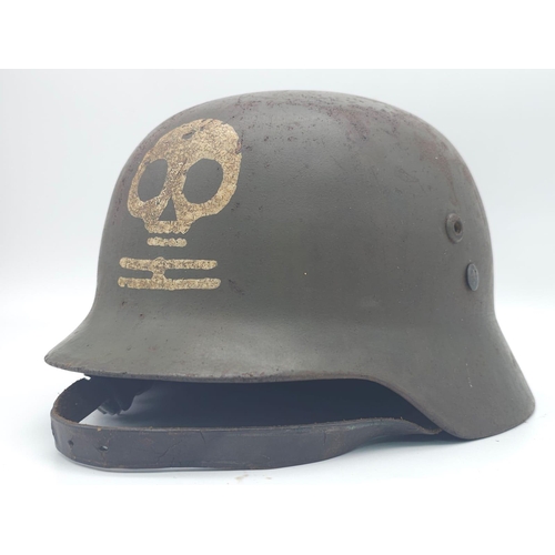 227 - WW2 Hungarian Helmet used by the Finnish 4th Division Kev Os 4 “White Death Unit” Helmet.