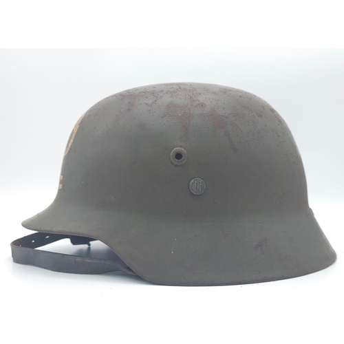 227 - WW2 Hungarian Helmet used by the Finnish 4th Division Kev Os 4 “White Death Unit” Helmet.